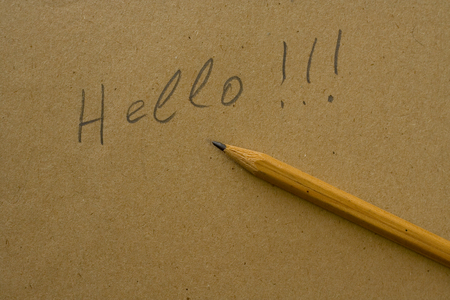 The text written by a pencil on a cardboardの写真素材