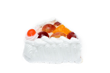 Very tasty fruit pie the butterfly on a white backgroundの写真素材