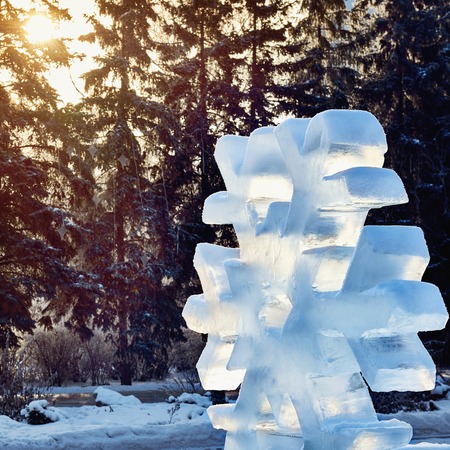 Snowflake made of iceの写真素材