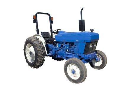 a blue tractorの写真素材