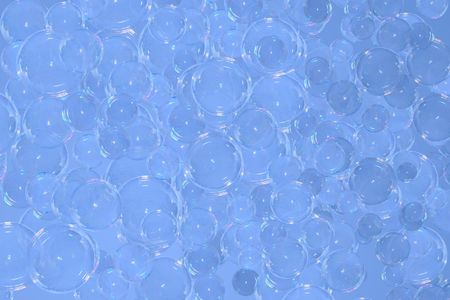 blue bubbles on a light blue background