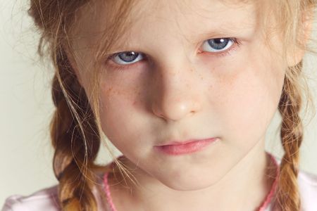 blond beautiful girl with two plaitsの写真素材