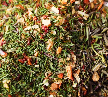 Mixed various colorful spices close-up shotの写真素材