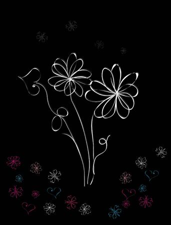 Abstract flower background with butterflyのイラスト素材
