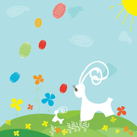Easter eggs backgroundのイラスト素材