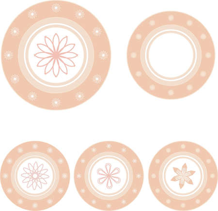 Collection pink dish background.のイラスト素材