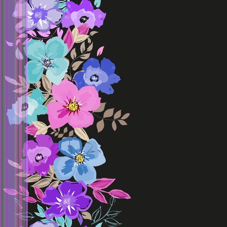 Abstract vertical flower seamless pattern backgroundのイラスト素材