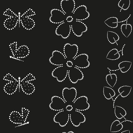 Butterfly end floral  seamless patternのイラスト素材
