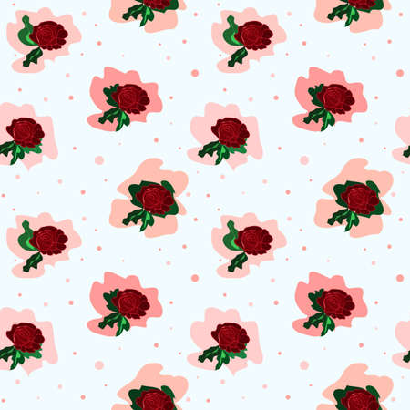 Red roses flower seamless pattern backgroundのイラスト素材