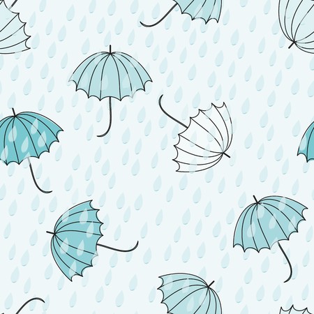 Abstract umbrellas seamless pattern backgroundのイラスト素材