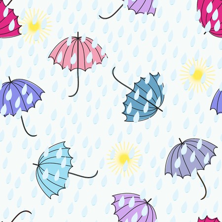 Abstract umbrellas seamless pattern backgroundのイラスト素材