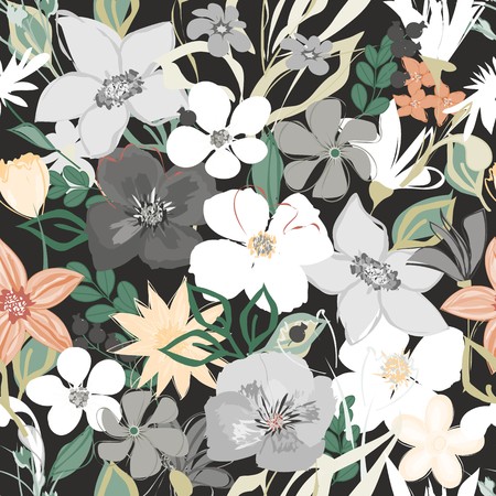 Abstract flower seamless pattern backgroundのイラスト素材