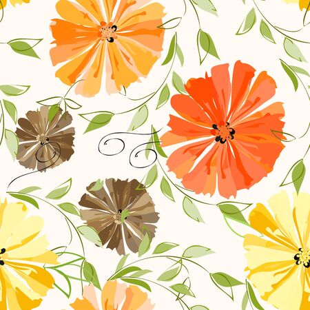 Abstract flower seamless pattern backgroundのイラスト素材