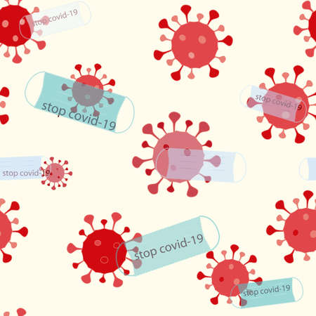 Illustrations concept coronavirus COVID-19. Seamless patternのイラスト素材