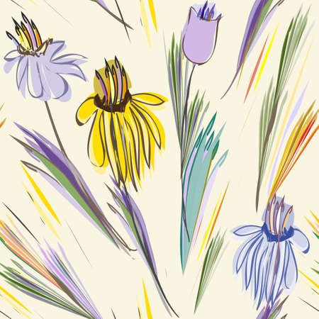 Abstract flower seamless pattern backgroundのイラスト素材