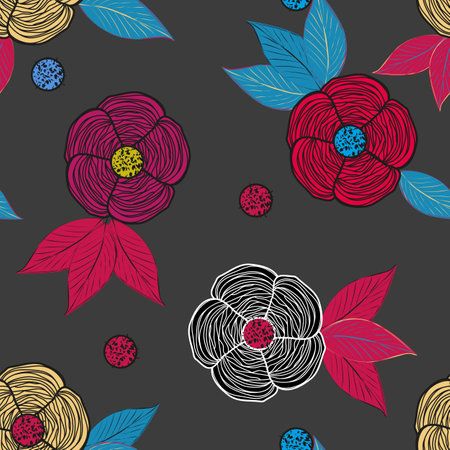 Abstract floral seamless pattern backgroundのイラスト素材