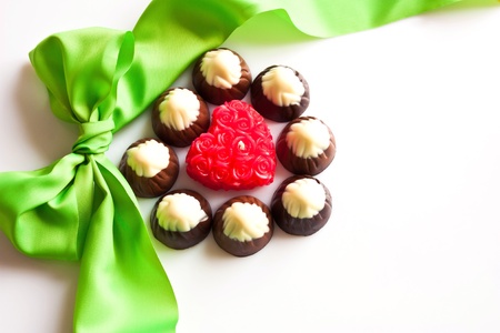 The heart of chocolatesの写真素材