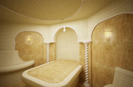 Hammam,Turkish steam room made of marble and mosaicsの写真素材