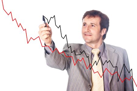 	Businessman draws growth chartsの写真素材