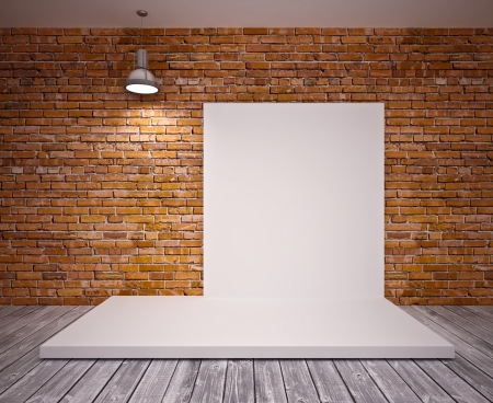 banner on wall の写真素材