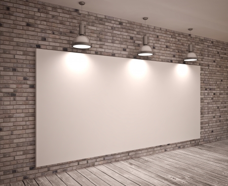 banner on wall  の写真素材