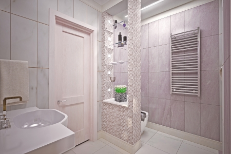 Modern interior  bathroom in houseの写真素材
