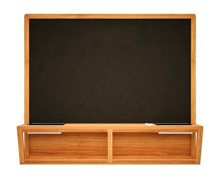 BlaBlank Black School Chalk Boardnk on wallの写真素材