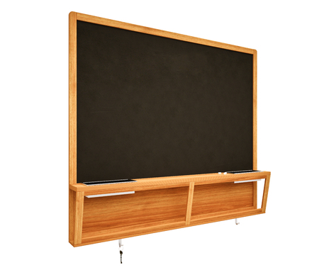 BlaBlank Black School Chalk Boardnk on wallの写真素材