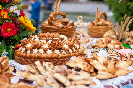 Ukrainian national wedding sweetsの写真素材