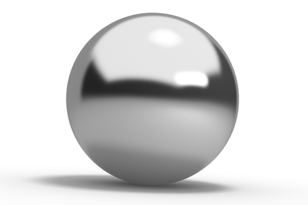 metal silver geometric shapes sphere Isolated on white backgroundの写真素材