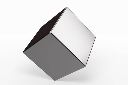 geometric shapes cube  Isolated on white backgroundの写真素材