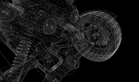 Quad bike, motorcycle,  3D model body structure, wire modelの写真素材