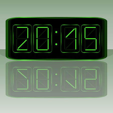 Digital Clock . Digital Uhr Nummer. Vektor illustrationのイラスト素材