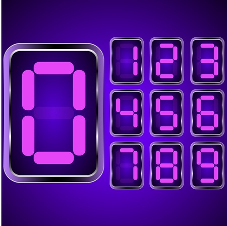 Digital Clock . Digital Uhr Nummer. Vektor illustrationのイラスト素材