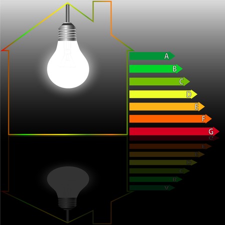 Buildings Energy Performance Scale. Energy efficiencyのイラスト素材