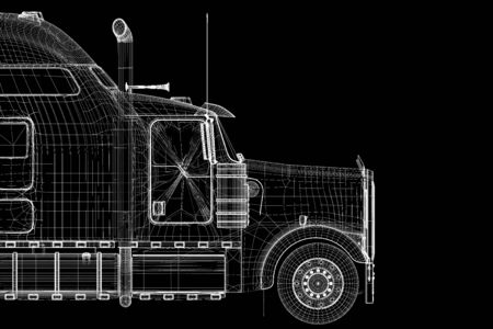 Logistics - Trucking - 3D model, body structure , wire modelの写真素材