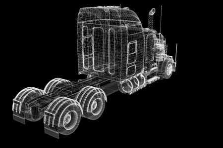 Logistics - Trucking - 3D model, body structure , wire modelの写真素材