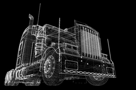 Logistics - Trucking - 3D model, body structure , wire modelの写真素材