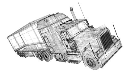 Cargo Delivery Vehicle, body structure, wire modelの写真素材