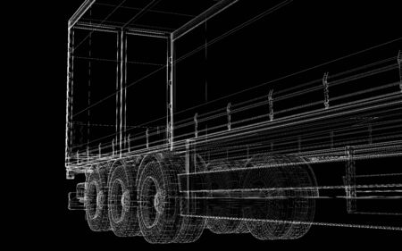 Cargo Delivery Vehicle, body structure, wire modelの写真素材