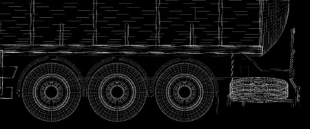 Tanker Truck Isolated Logistics - Trucking body structure , wire modelの写真素材