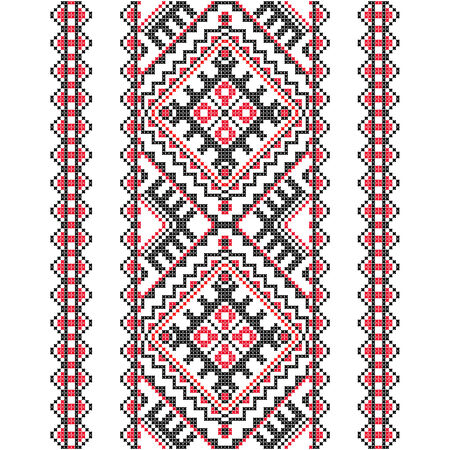 Embroidery. Ukrainian national ornament decoration. Vector illustrationのイラスト素材
