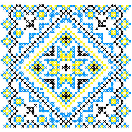 Embroidery. Ukrainian national ornament decoration. Vector illustrationのイラスト素材