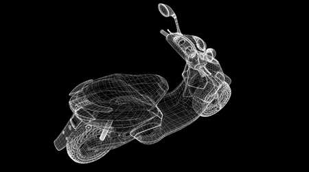 Motorcycle on a background,  model,  body structure , wire modelの写真素材