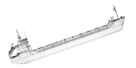 barge Cargo  model body structure, wire modelの写真素材