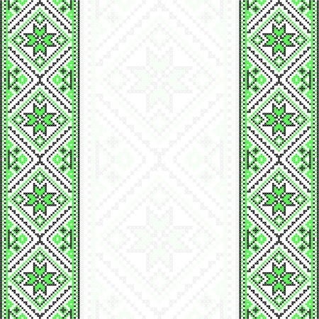 Embroidery. Ukrainian national ornament decoration. Vector illustrationのイラスト素材