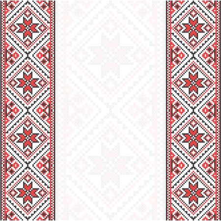 Embroidery. Ukrainian national ornament decoration. Vector illustrationのイラスト素材
