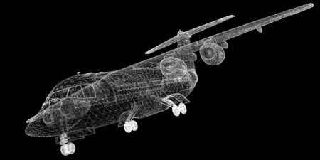 Commercial Airliner, Jet,body structure, wire modelの写真素材