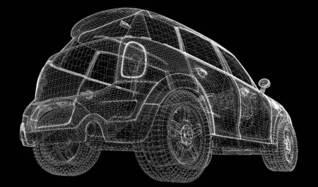 car model , model body structure, wire modelの写真素材