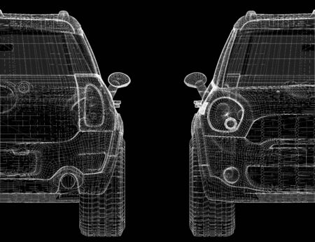 car model , model body structure, wire modelの写真素材